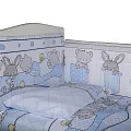Комплект в кроватку Bambola Кармашки, 6 предметов голубой — Фото