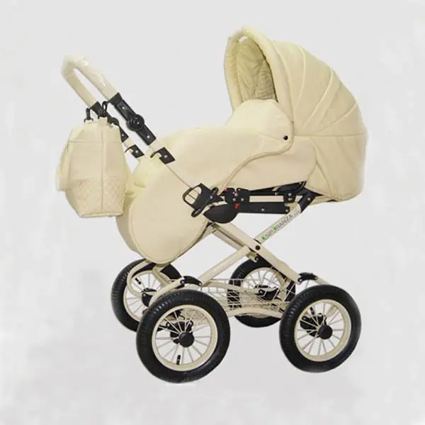 Детская коляска Esperanza Classic Leatherette 2 в 1 кожа Цвет рамы - Белая поворотная рама фото 4