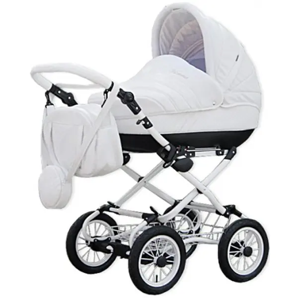 Детская коляска Esperanza Victoria Leatherette кожа 2 в 1 Цвет рамы - Черный - Маленькие колеса фото 7