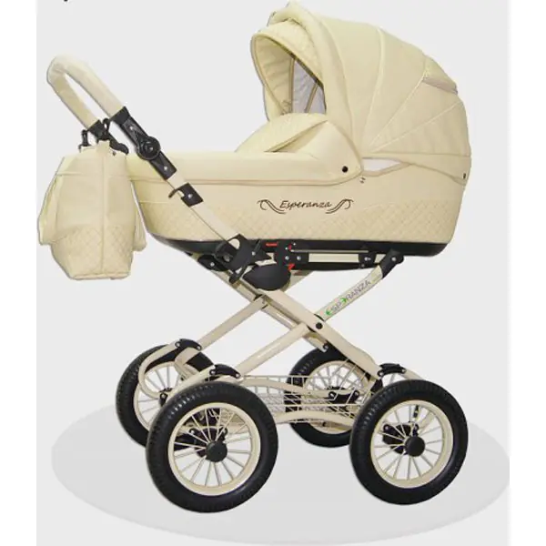 Детская коляска Esperanza Classic Leatherette 2 в 1 кожа Цвет рамы - Бежевый поворотная фото 4