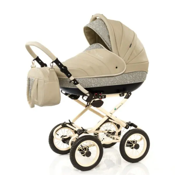 Детская коляска Esperanza Victoria Leatherette кожа 3 в 1 Цвет рамы - Черная поворотная фото 13