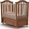 Детская кроватка Nuovita Perla swing, продольный маятник (Орех) — Фото