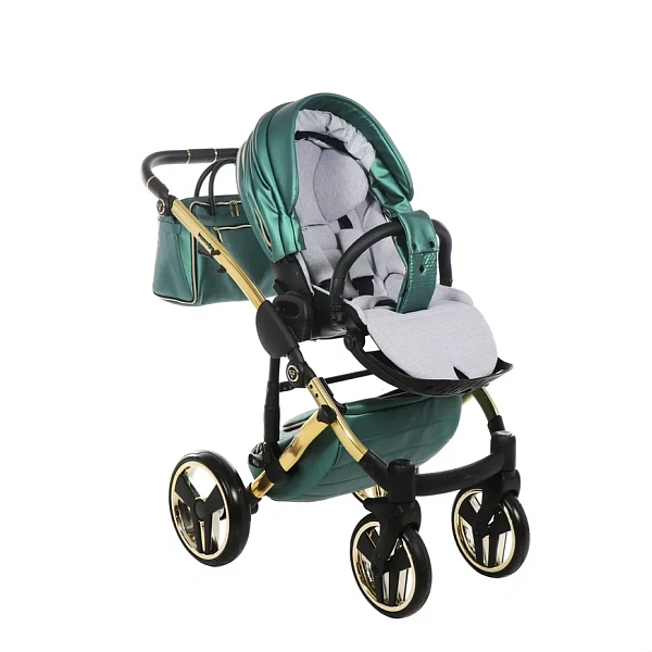 Детская коляска Junama Fluo Line V2 3 в 1 на золотой раме фото 18