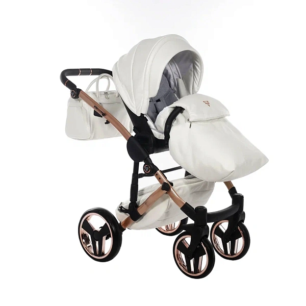 Детская коляска Junama Diamond Mirror Satin V2 3 в 1 на медной раме фото 16